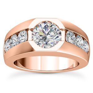 Ala Channel Set Lab Diamond Engagement Ring - 14K Rose Gold (Setting Price)