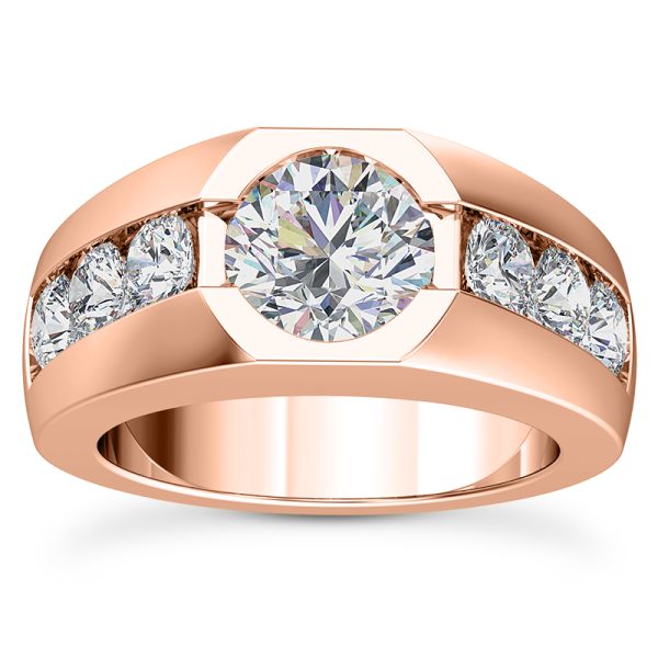 Ala Channel Set Lab Diamond Engagement Ring - 14K Rose Gold (Setting Price)