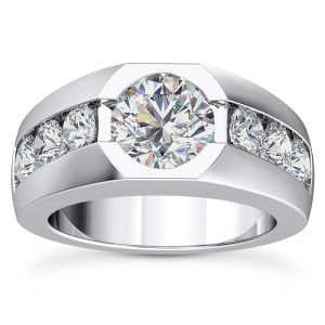 Ala Channel Set Diamond Engagement Ring - 14K White Gold (Setting Price)