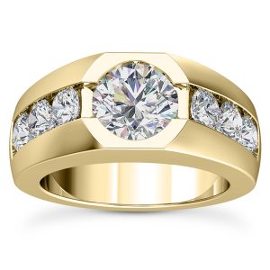 Ala Channel Set Lab Diamond Engagement Ring - 14K Yellow Gold (Setting Price)