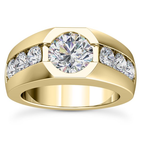 Ala Channel Set Lab Diamond Engagement Ring - 14K Yellow Gold (Setting Price)