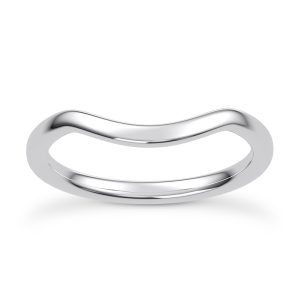 Bryn Wide Curved Wedding Band Platinum (Setting Price)