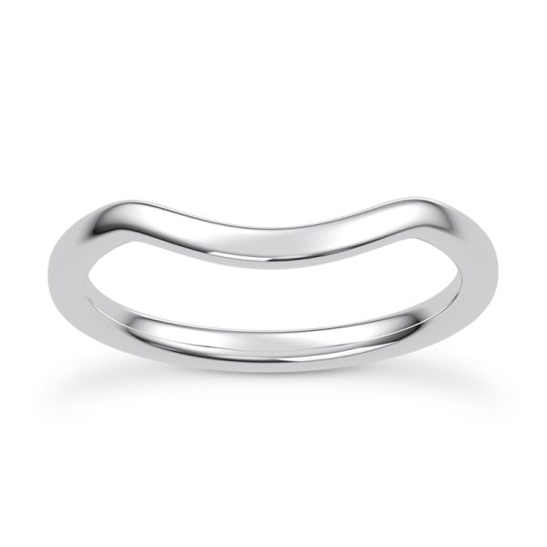 Bryn Wide Curved Wedding Band Platinum (Setting Price)