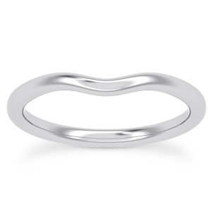 Carina Curved Wedding Band Platinum (Setting Price)