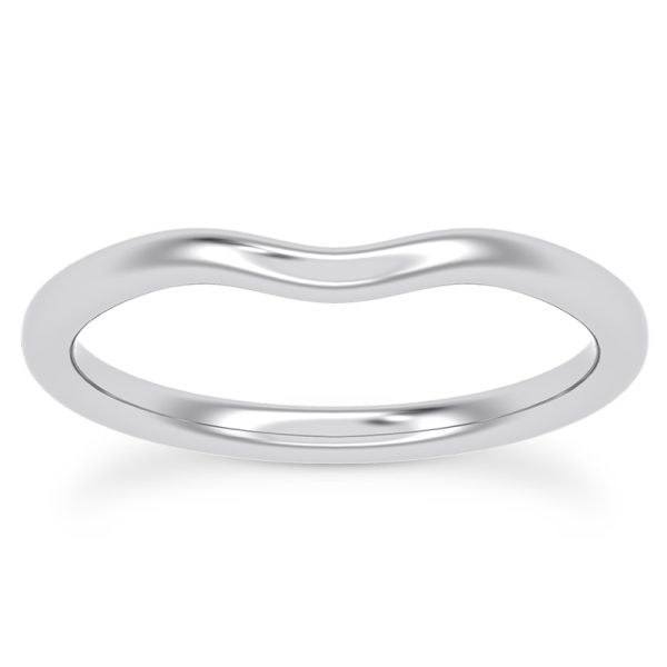 Carina Curved Wedding Band Platinum (Setting Price)