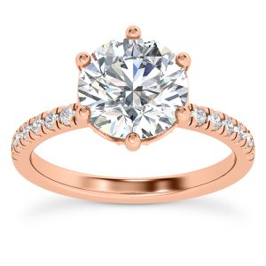 Alka Curved Hidden Halo Engagement Ring - 14K Rose Gold (Setting Price)