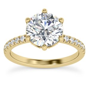 Alka Curved Hidden Halo Engagement Ring - 18K Yellow Gold (Setting Price)