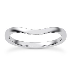 Boda 1.5mm Curved Wedding Band Platinum (Setting Price)