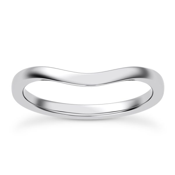 Boda 1.5mm Curved Wedding Band Platinum (Setting Price)