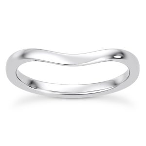Linda 1.5mm Curved Wedding Band Platinum (Setting Price)