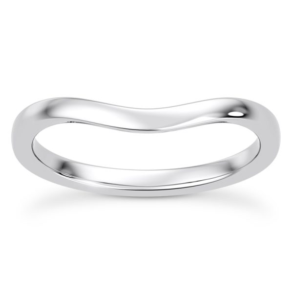 Linda 1.5mm Curved Wedding Band Platinum (Setting Price)