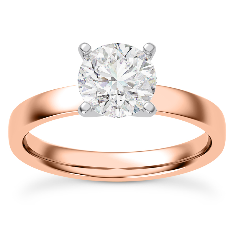 Linda 2.5mm Comfort Fit Engagement Ring - 14K Rose Gold (Setting Price)