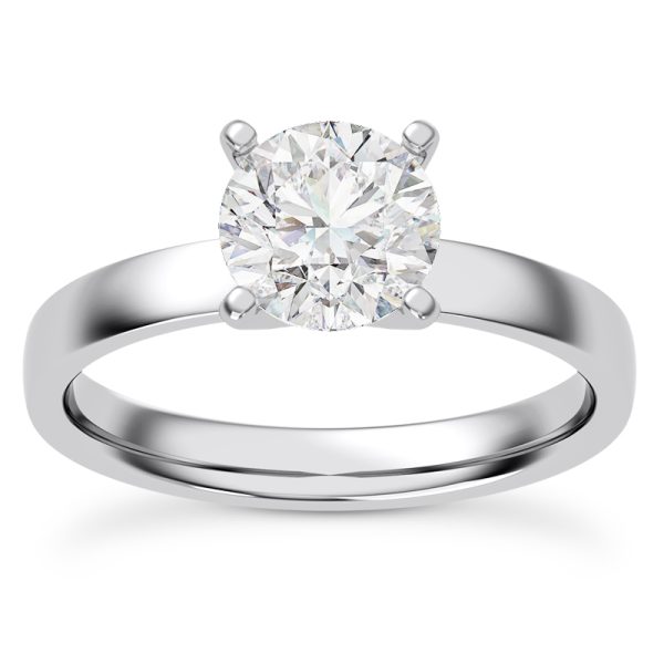 Linda 2.5mm Comfort Fit Engagement Ring - 14K White Gold (Setting Price)