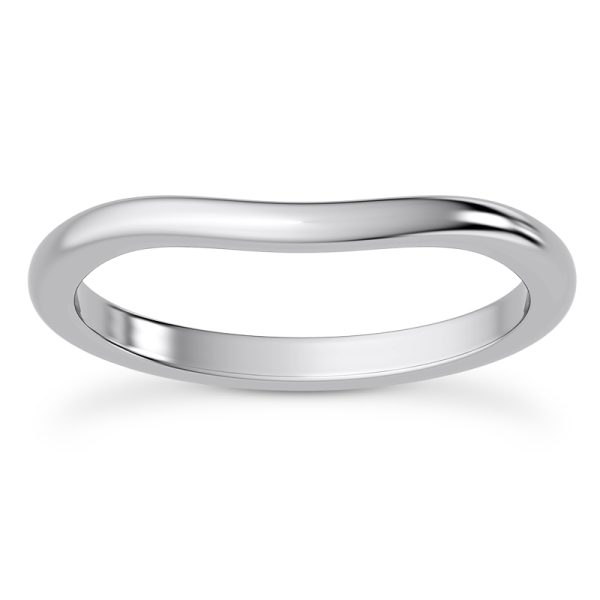 Danika Curved Wedding Band Platinum (Setting Price)