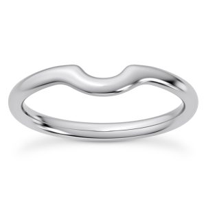 Ramona Curved Wedding Band Platinum (Setting Price)