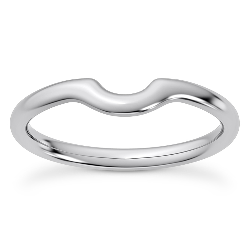 Ramona Curved Wedding Band Platinum (Setting Price)