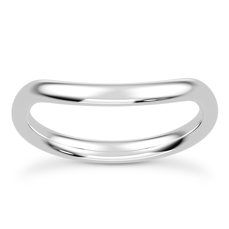 Serene Curved Wedding Band Platinum (Setting Price)