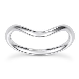 Aya Wide Curved Wedding Band Platinum (Setting Price)