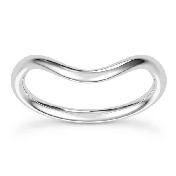 Aya Wide Curved Wedding Band Platinum (Setting Price)