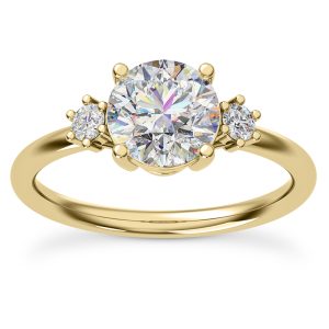 Marni Petite Three-Stone Engagement Ring - 14K Yellow Gold (Setting Price)