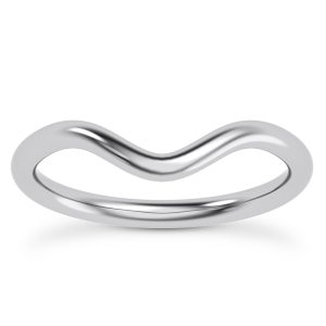 Marni Wide Curved Wedding Band Platinum (Setting Price)