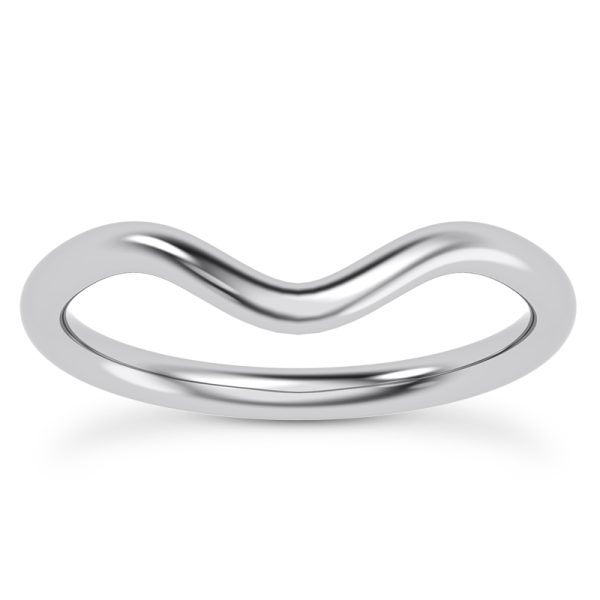 Marni Wide Curved Wedding Band Platinum (Setting Price)