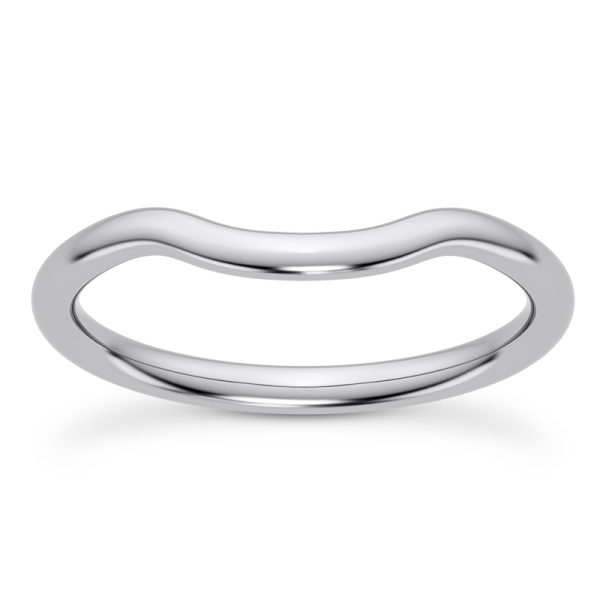 Mavrica Curved Wedding Band Platinum (Setting Price)
