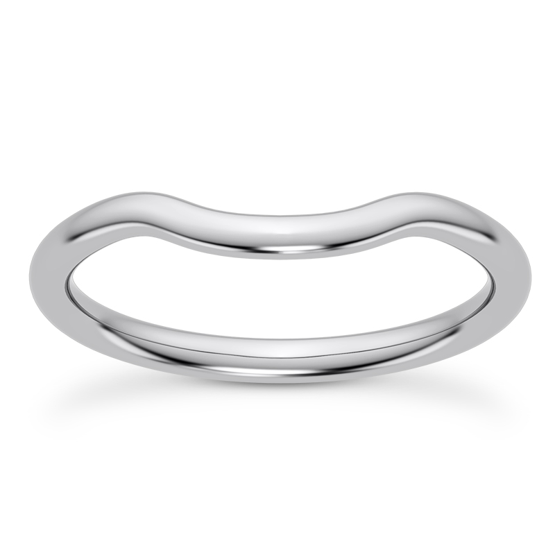 Mavrica Curved Wedding Band Platinum (Setting Price)