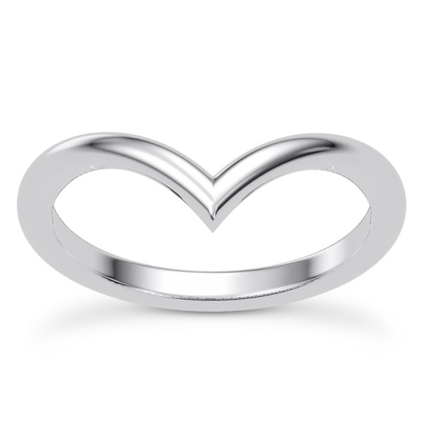 Bernice Chevron Polished Wedding Band Platinum (Setting Price)