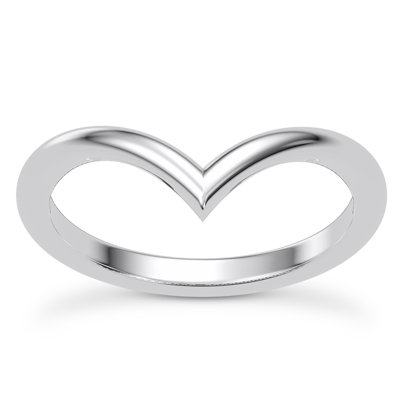 Bernice Chevron Polished Wedding Band Platinum (Setting Price)