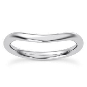 Princesa Curved Wedding Band Platinum (Setting Price)