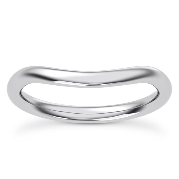 Princesa Curved Wedding Band Platinum (Setting Price)