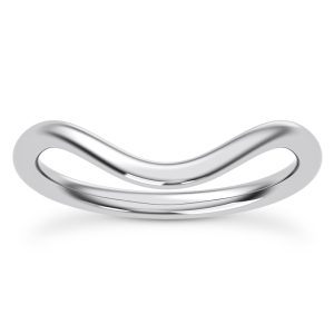 Dee Wide Curved Wedding Band Platinum (Setting Price)