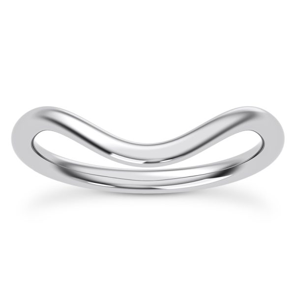 Dee Wide Curved Wedding Band Platinum (Setting Price)