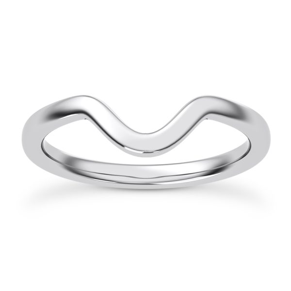 Stacy Wide Curved Wedding Band Platinum (Setting Price)