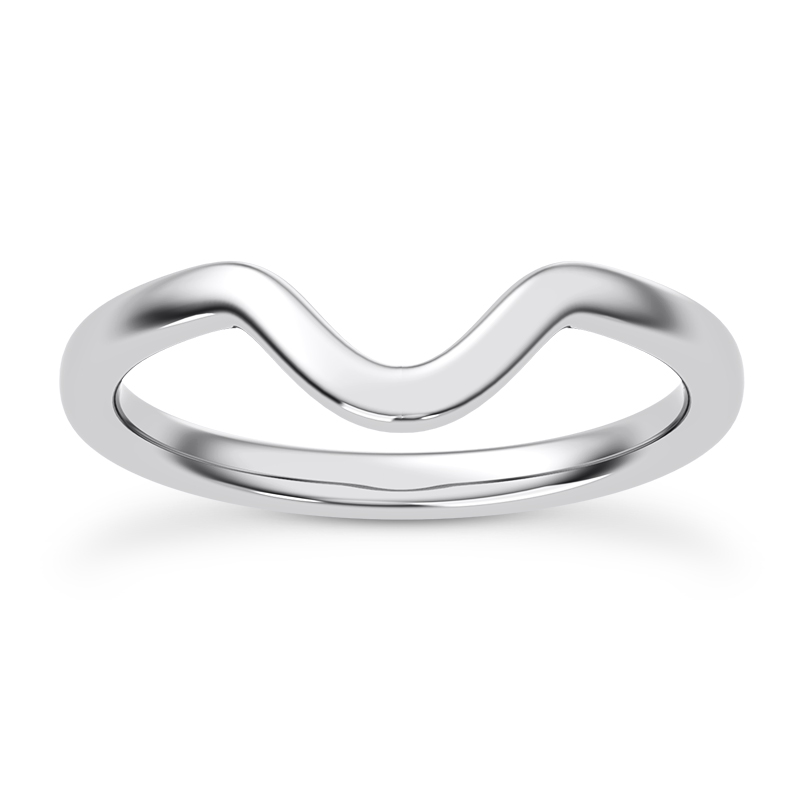 Stacy Wide Curved Wedding Band Platinum (Setting Price)