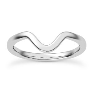 Rhea Curved Wedding Band Platinum (Setting Price)