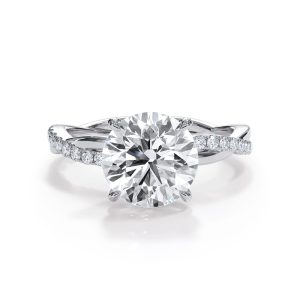 1.5 Ct. Bellora Pave Twist Engagement Ring - 14K White Gold