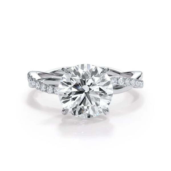 3 Ct. Bellora Pave Twist Engagement Ring - 14K White Gold