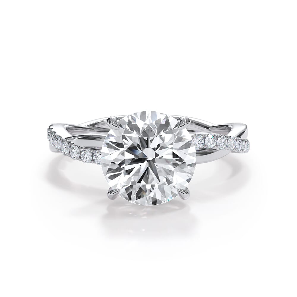 1.5 Ct. Bellora Pave Twist Engagement Ring - 14K White Gold