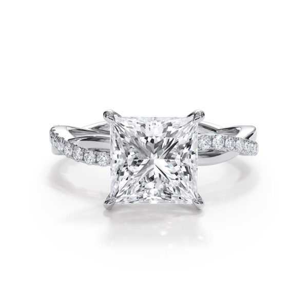 1 Ct. Bellora Pave Twist Engagement Ring - 14K White Gold