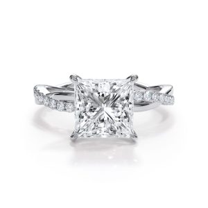 1 Ct. Bellora Pave Twist Engagement Ring - 14K White Gold