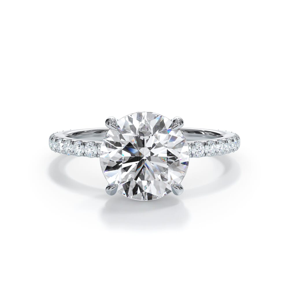 3 Ct. Bellora Pave Hidden Halo Engagement Ring - Platinum