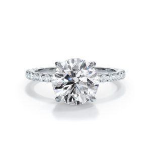 3 Ct. Bellora Pave Hidden Halo Engagement Ring - Platinum