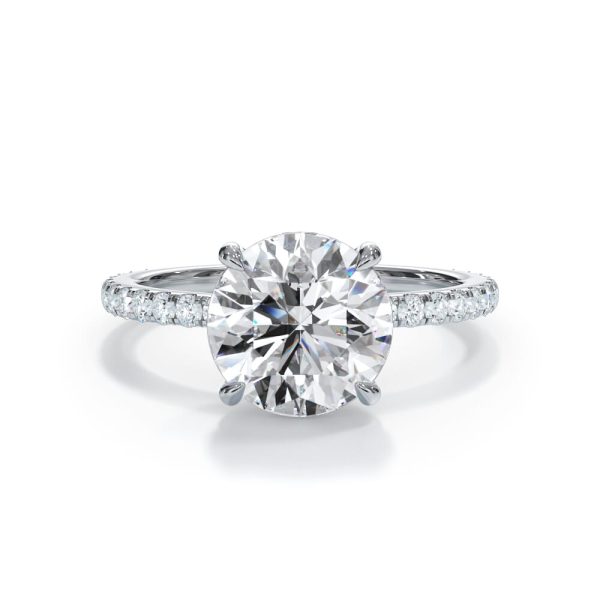 2.5 Ct. Bellora Pave Hidden Halo Engagement Ring - Platinum