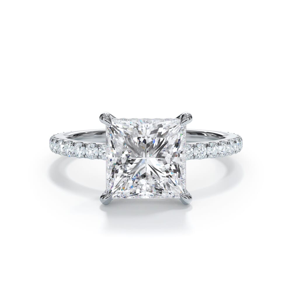 1.5 Ct. Bellora Pave Hidden Halo Engagement Ring - Platinum