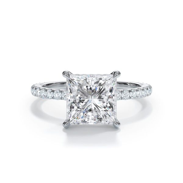 3 Ct. Bellora Pave Hidden Halo Engagement Ring - Platinum