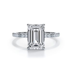 3 Ct. Bellora Pave Hidden Halo Engagement Ring - Platinum