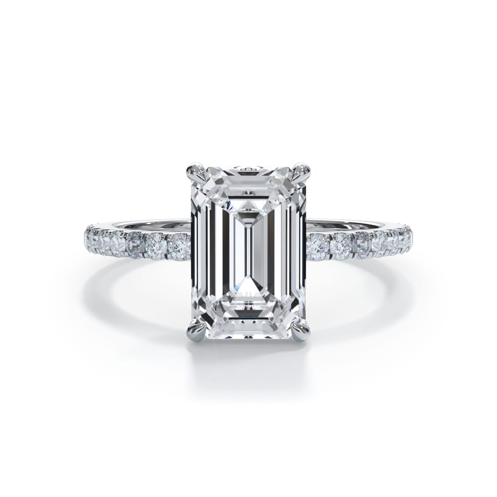 3 Ct. Bellora Pave Hidden Halo Engagement Ring - Platinum