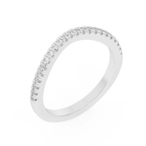 Farrah Curved Pav? Wedding Band Platinum (Setting Price)